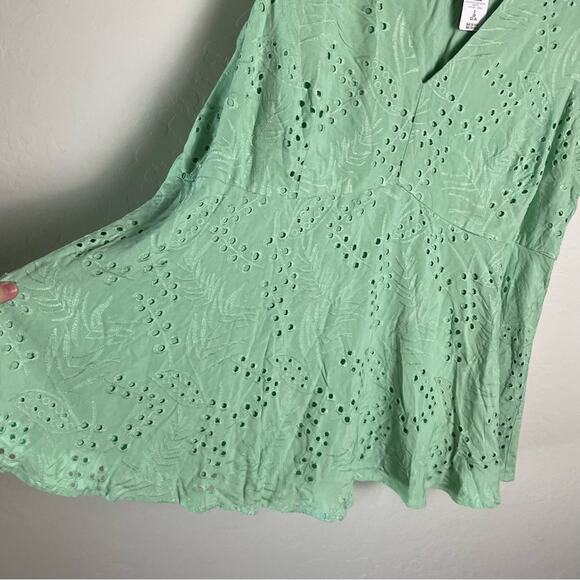 Torrid Green Eyelet Ruffle Sleeve Babydoll Top 3X NWT 40365248 Mint Green - Picture 7 of 12
